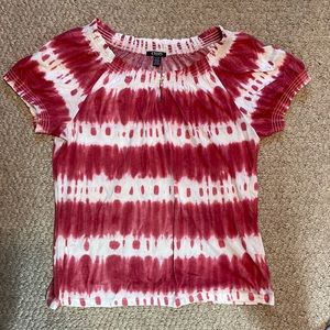 CHAPS casual top tie-dye faded red/white size XL , like new